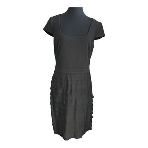 Adrianna Papell Black Layered Mini Dress Size 8